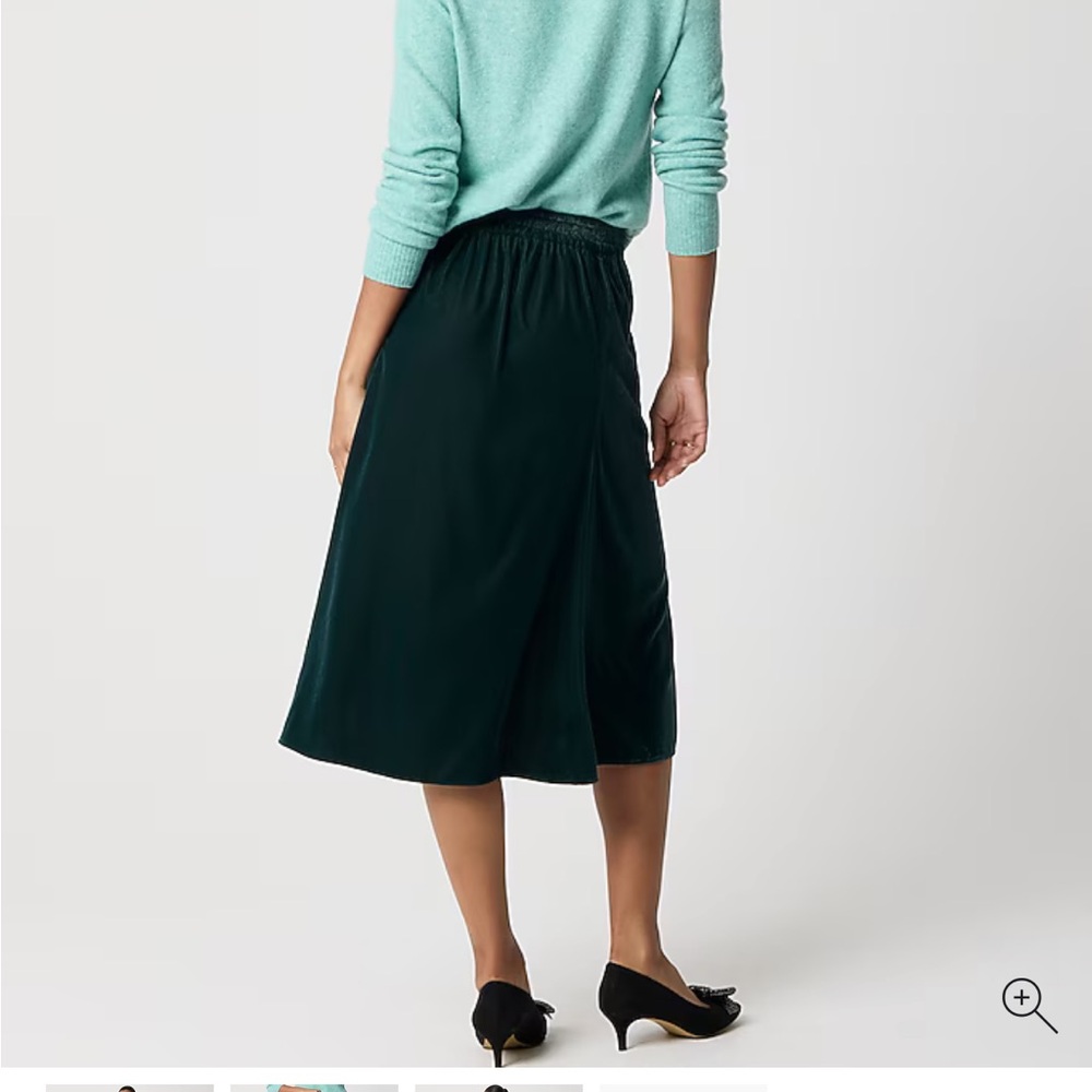 J. Crew Green Velvet Skirt Small Petite - Picture 5 of 9